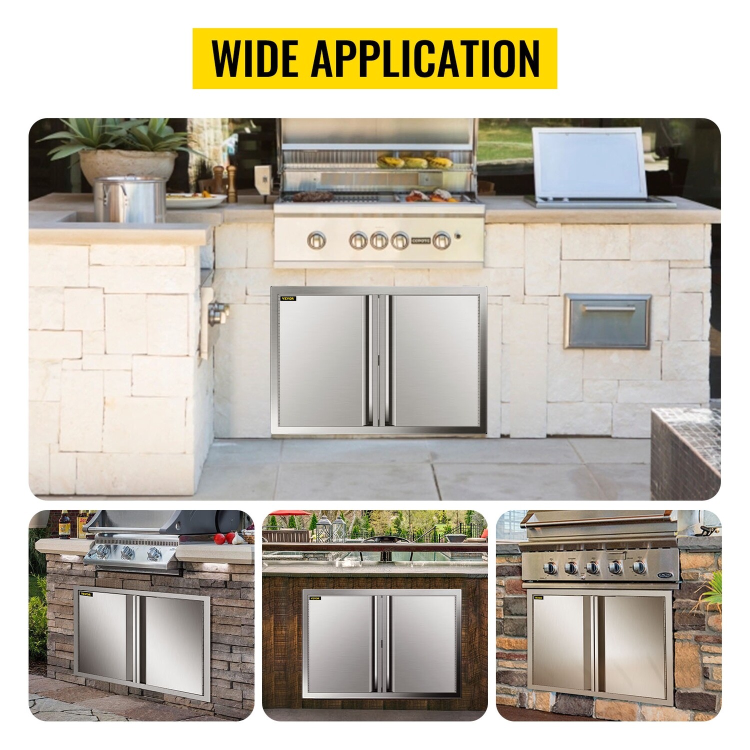 Outdoor kitchen access doors measuring 914 x 610 mm BBQ Doors made of stainless steel
