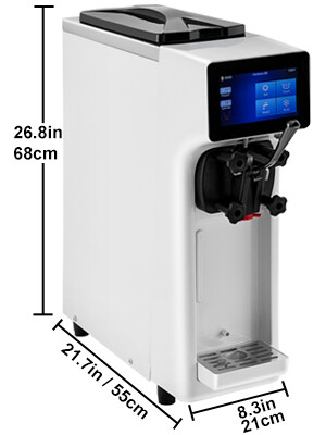 Commercial Soft Serve Ice Cream Maker, Frozen Yogurt Machine, White, 10-20L/H Capacity