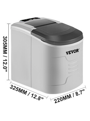 Countertop Portable Ice Maker, 12KG (26LB)/24 Hours Ice Scoop in 2 Cube Size