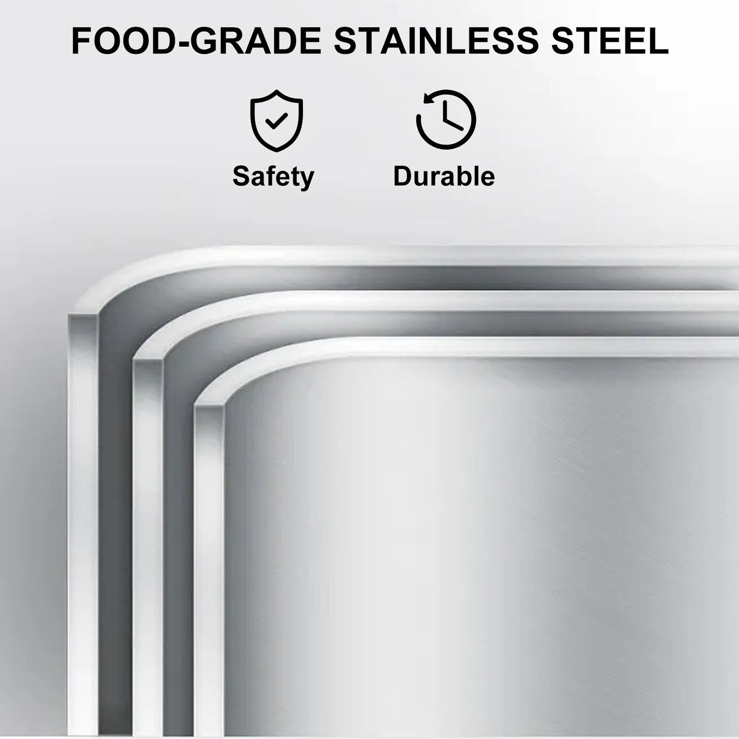 13L (13.7 Quart) Anti-Jam Stainless Steel Steam Table Pan – 4&quot; Deep, Set of 6 for Catering and Food Service