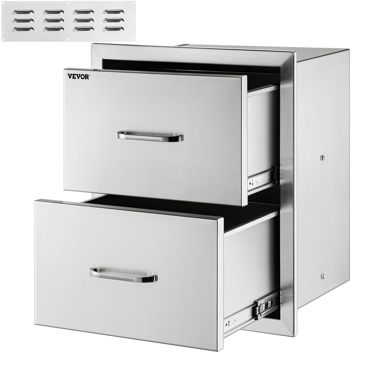 Storage Drawers For BBQ Island In The Outdoor Kitchen Stainless Steel Double, 35*57cm