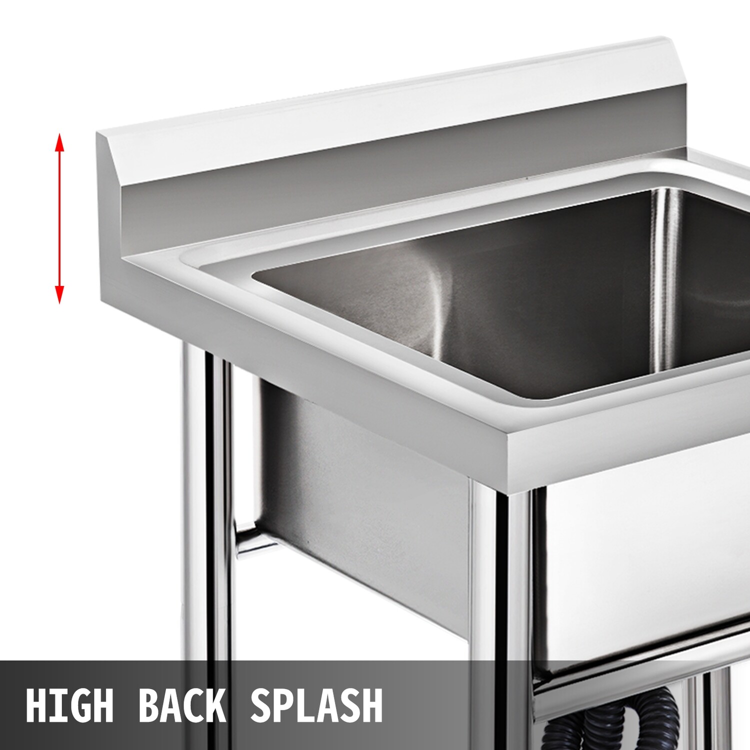 Commercial Stainless Steel Catering Sink – 60x60 cm, Single Bowl, Heavy-Duty for Kitchens, Restaurants, and Food Prep