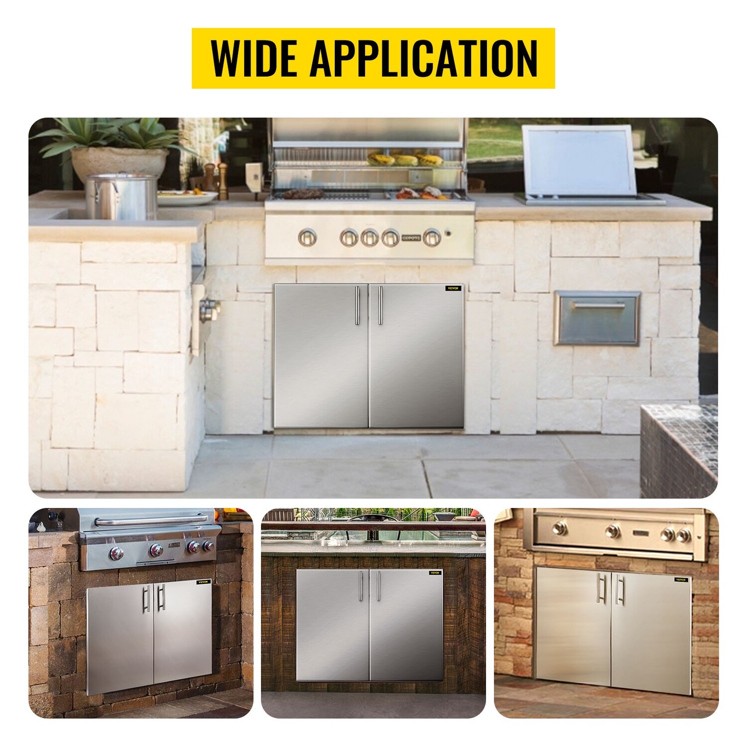 Larger Storage Outdoor Cabinet With 91x53cm BBQ Door Double Access Door For Grills