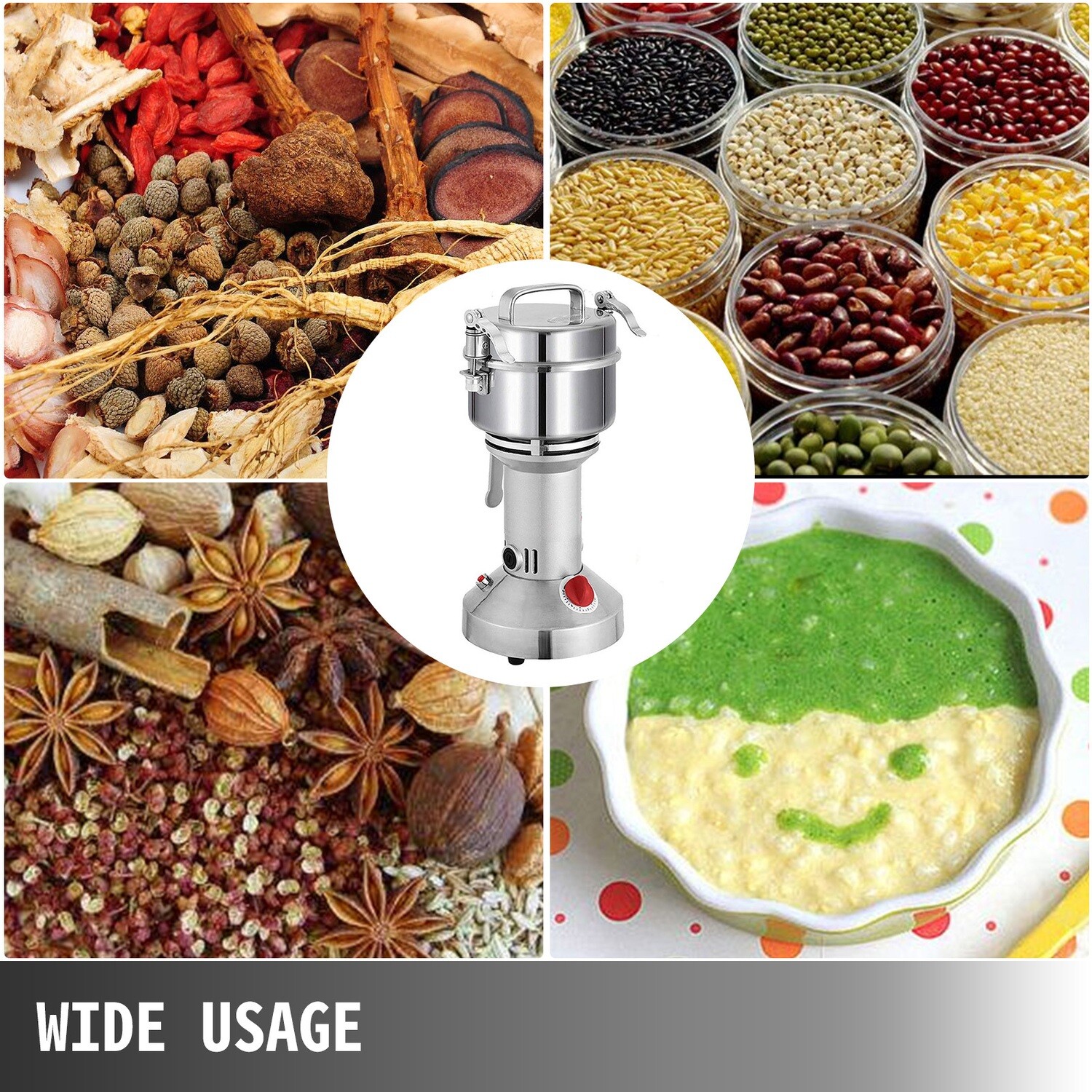 Grain Mill Grinder Flour Machine 350g Electric Herb Grinder for Household Use, Herbs, Salt, and Ores Grinding Machine