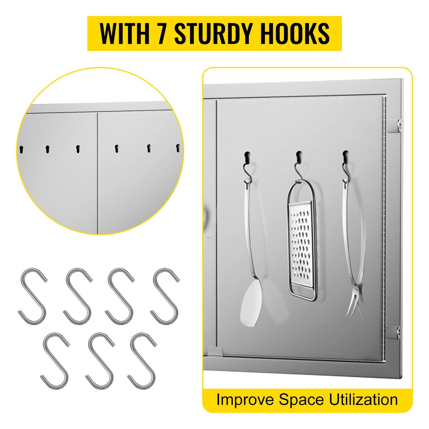BBQ Kitchen Stainless Steel Double-Walled Door – 24&quot;H x 31&quot;W for Durable Outdoor Kitchen Storage