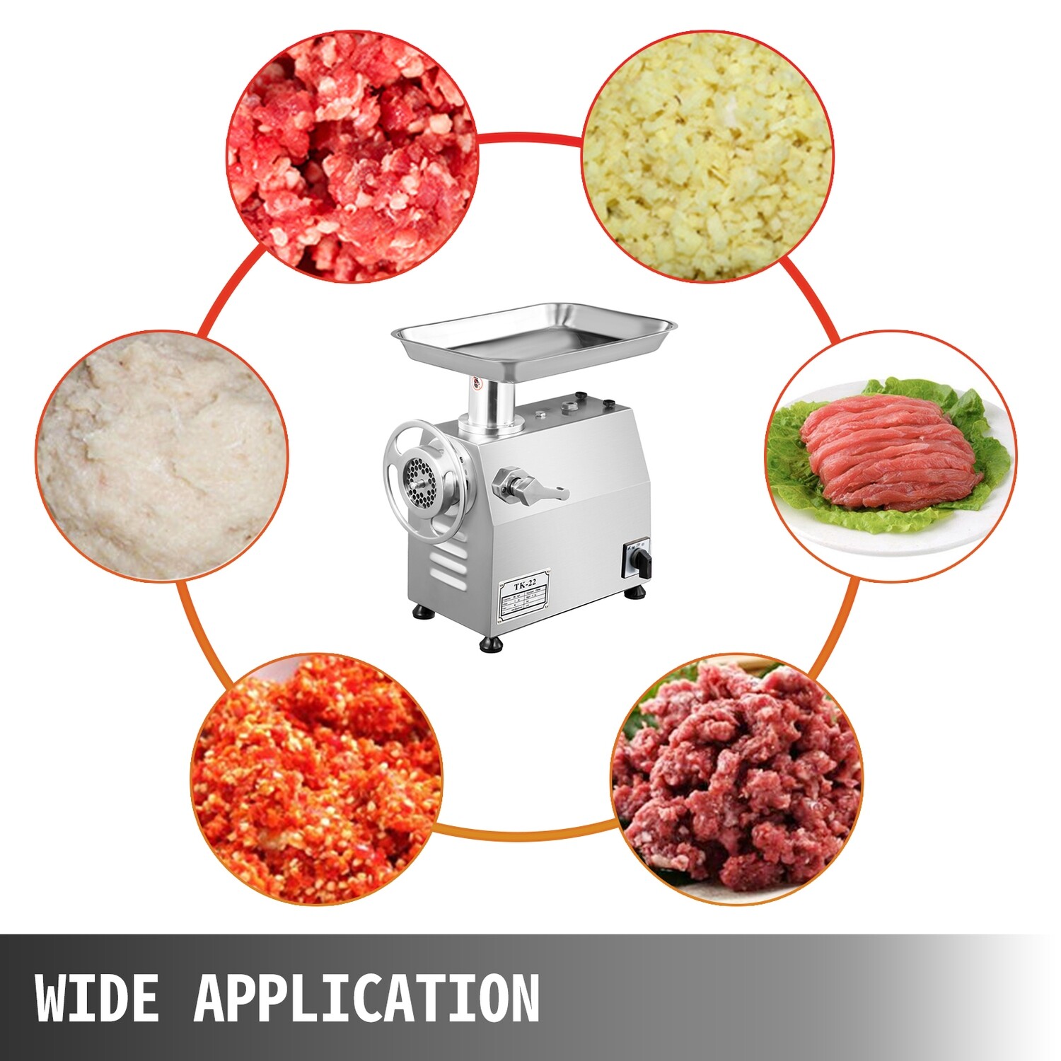 Commercial Electric Meat Grinder, Mincer, and Sausage Stuffer, 800w, 250kg/h