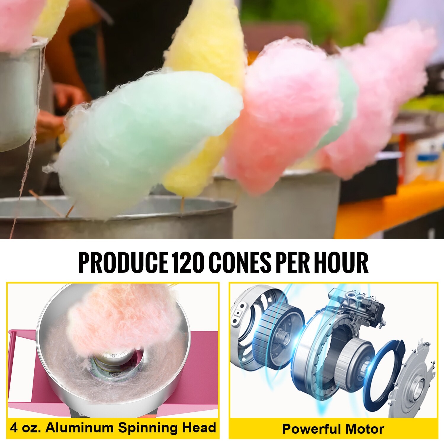 Commercial 21-Inch Stainless Steel Cotton Candy Floss Machine Tray – Food-Grade