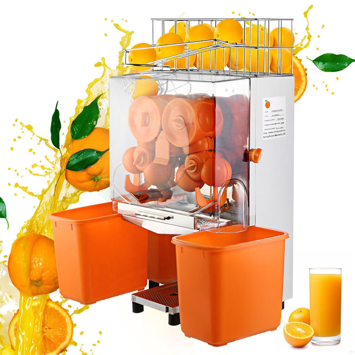 Lemon Orange Lime Squeezer Juicer Press Machine in Stainless Steel, 220V