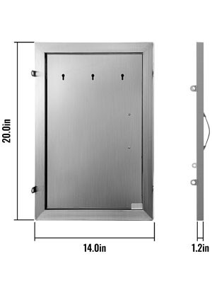 14x20&quot; Single-Walled Stainless Steel Island Access Door – Perfect for Kitchen and BBQ Applications