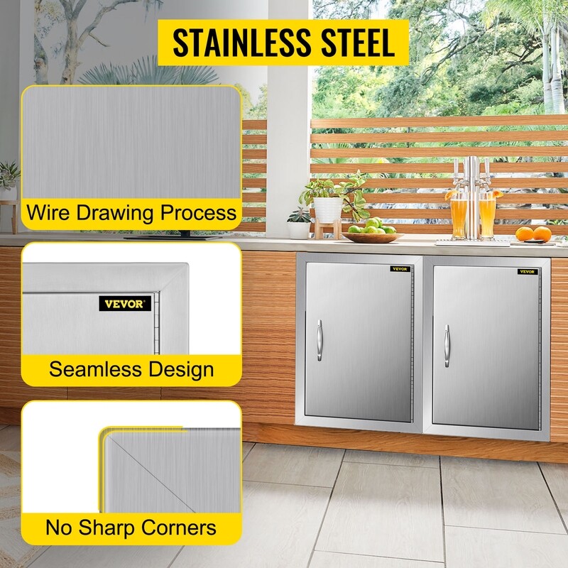 14x20&quot; Single-Walled Island Access Door for the Kitchen and BBQ in Stainless