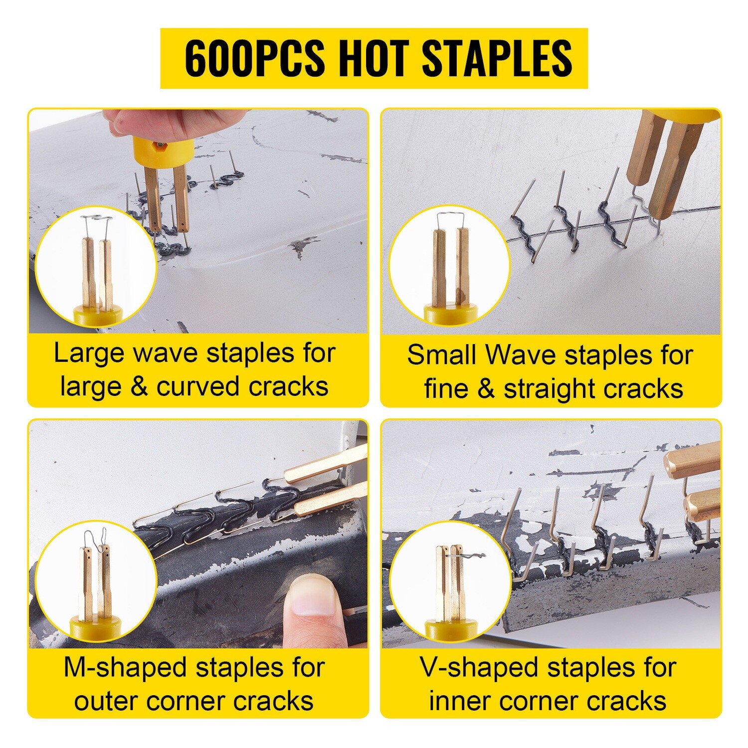Auto Plastic Bumper Repair Tool – 220V Hot Stapler Welder Machine with 600 Staples for Body Repair