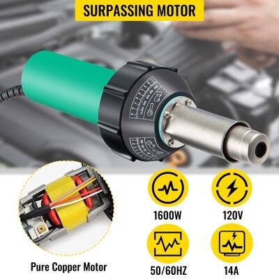 Hot Air Welding Tool Kit with 8 PVC Welding Guns, 1600W for Roofing and Professional Welding Projects