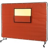 Drywall Curtain Fiberglass 6&#39; x 8&#39; Welding Screen Frame with Window and Caster