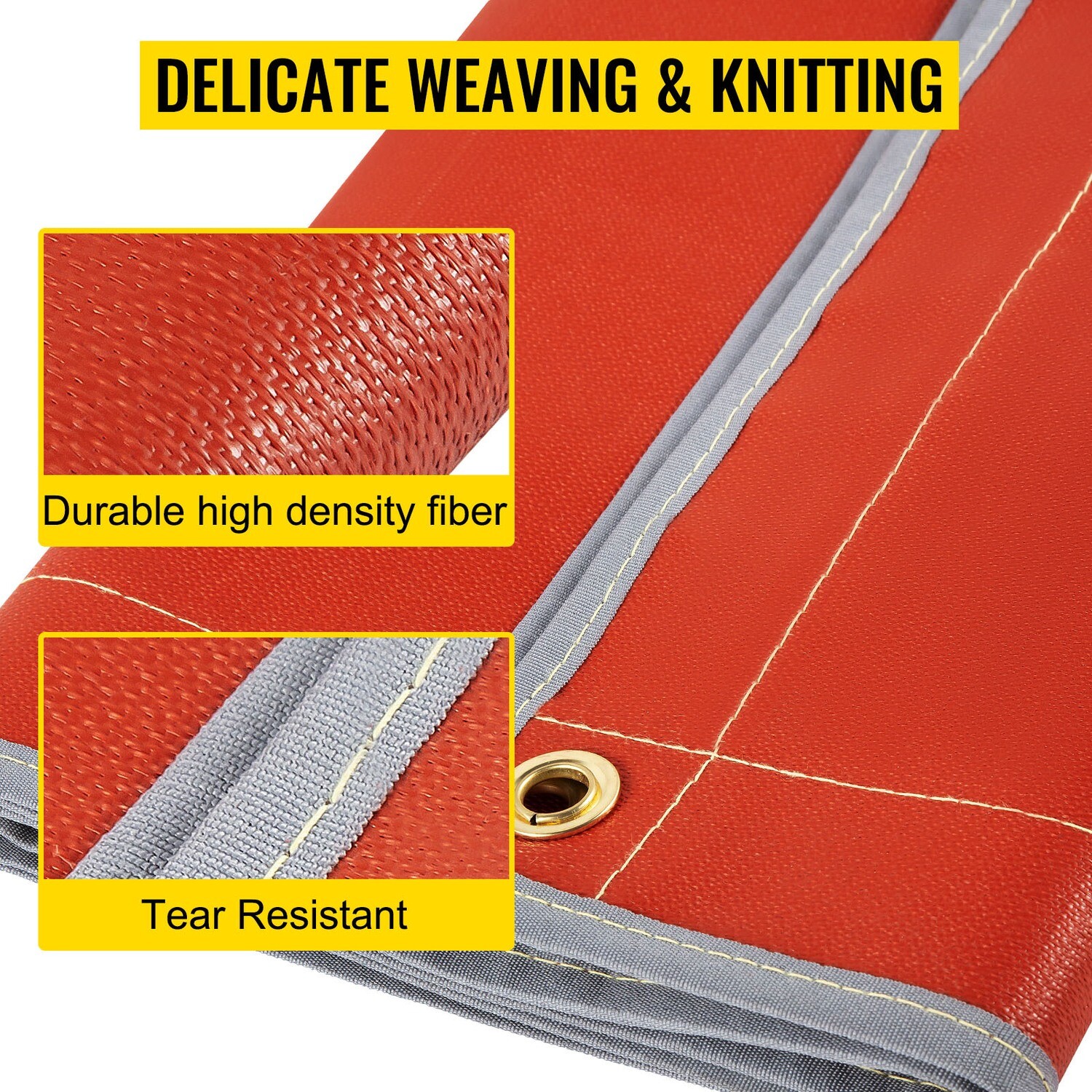Fire Blanket 67&quot; x 60&quot; with 1022°F Rust Iron Red Fiberglass Welding Blanket – Heavy-Duty Heat Resistant Fire Safety Cover