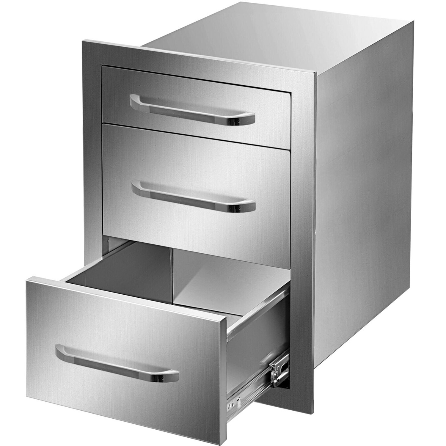 35*58cm Stainless Steel 3 Drawer Chest with Handle BBQ Storage Cabinet