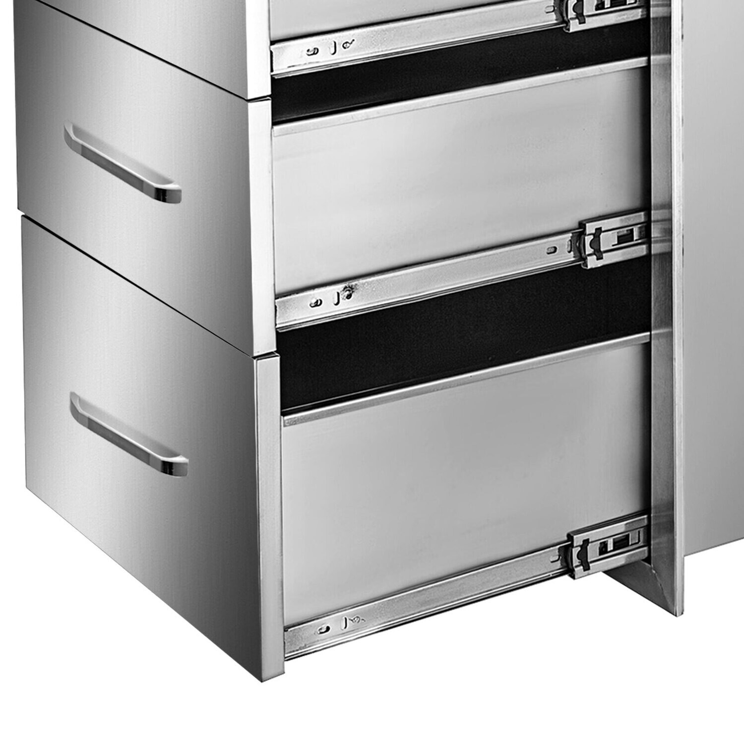 35*58cm Stainless Steel 3 Drawer Chest with Handle BBQ Storage Cabinet