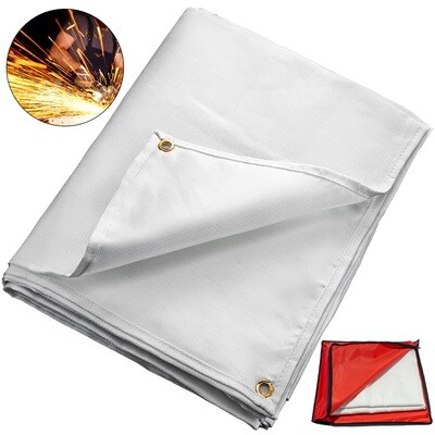 2.4m x 3m Welding Fire Blanket – Heavy-Duty Fiberglass Welder Blanket 8&#39; x 10&#39; for Flame Protection