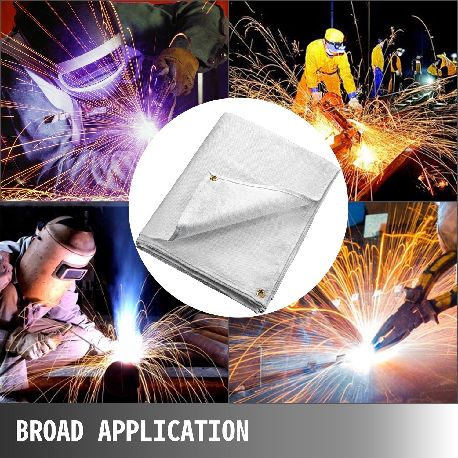 2.4m x 3m Welding Fire Blanket – Heavy-Duty Fiberglass Welder Blanket 8&#39; x 10&#39; for Flame Protection