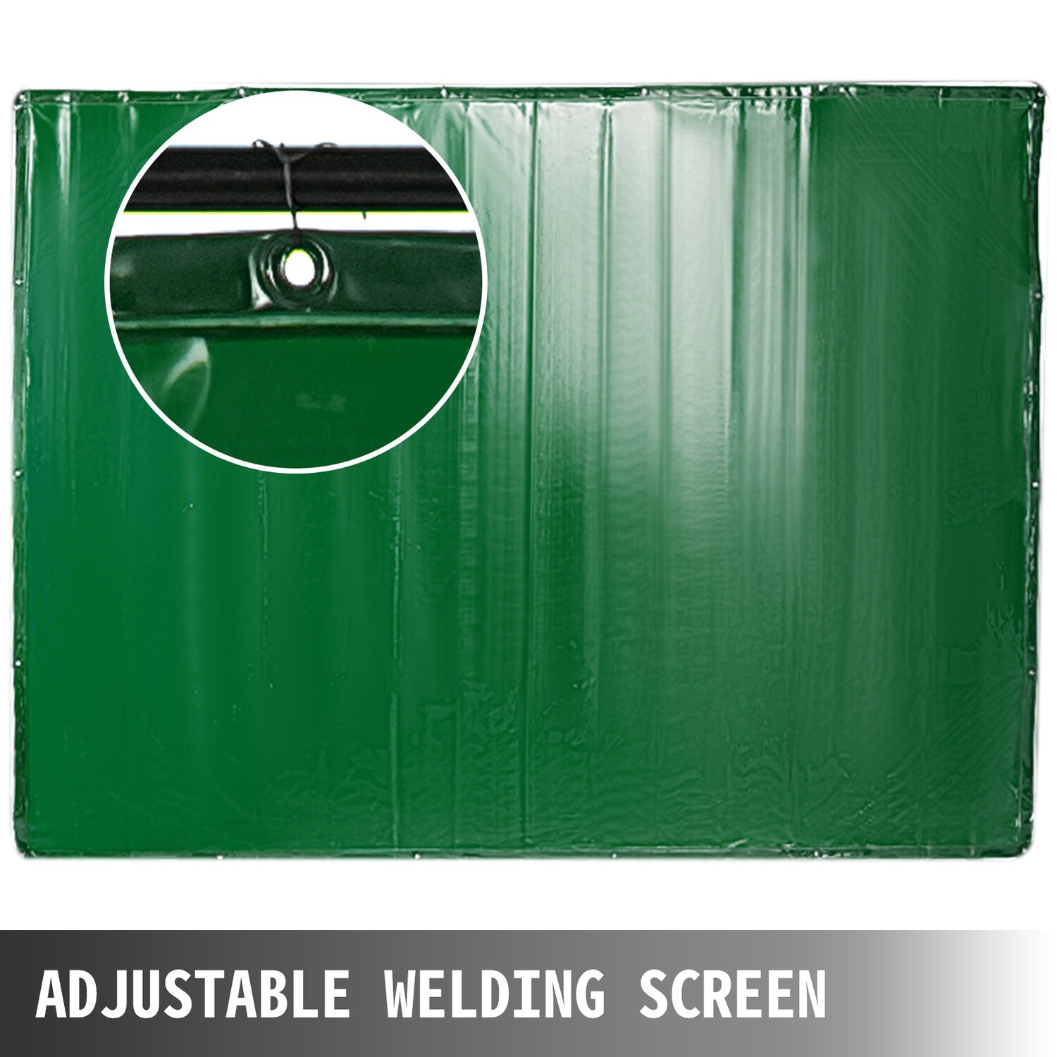 Flame-Resistant Vinyl Welding Curtain with Frame and Wheels, 8&#39; x 6&#39;, Green – Durable Welding Protection