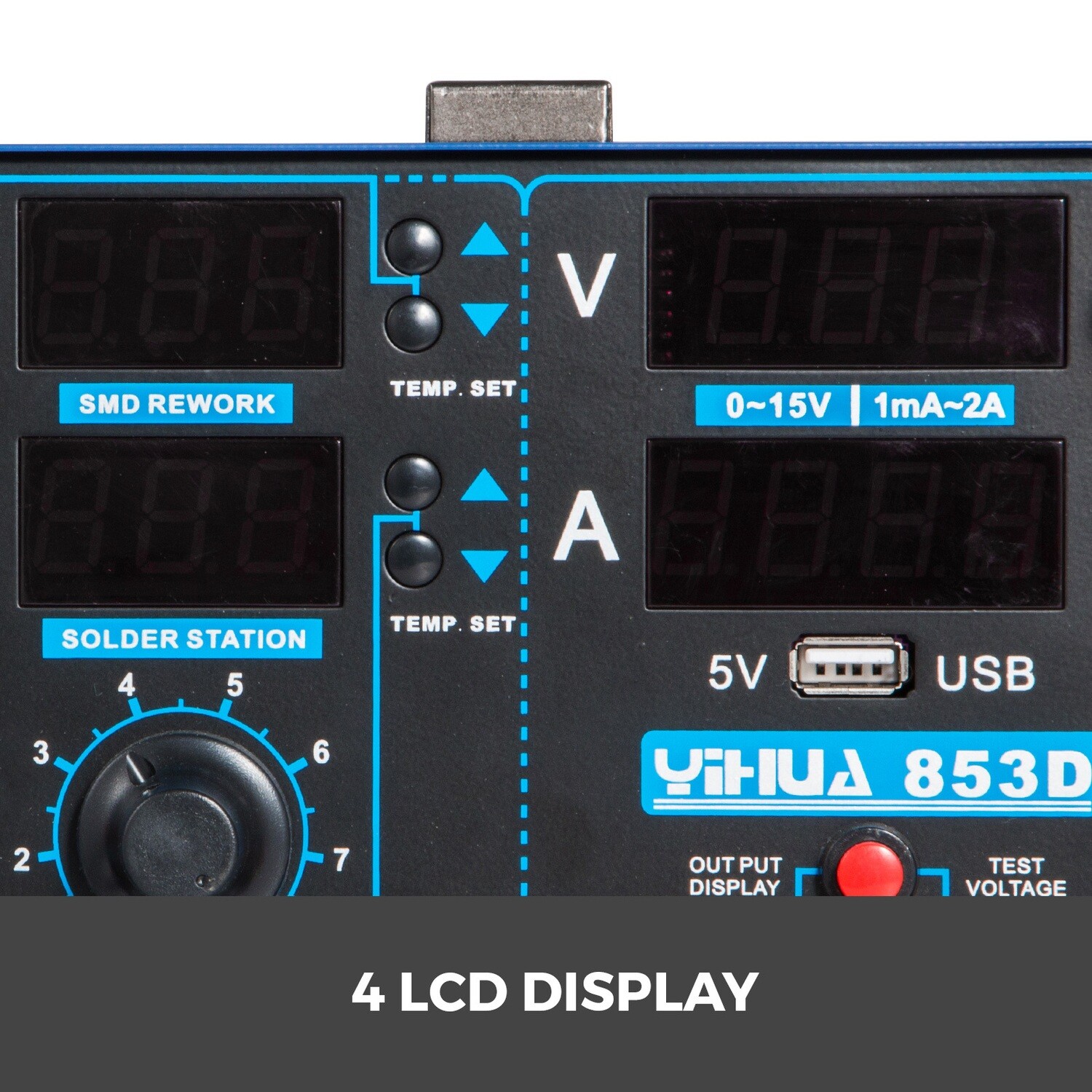 Professional Digital Hot Air Rework and Soldering Station Temperature Adjustable, LED Display
