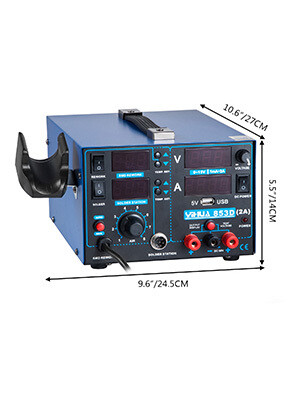 Professional Digital Hot Air Rework and Soldering Station Temperature Adjustable, LED Display