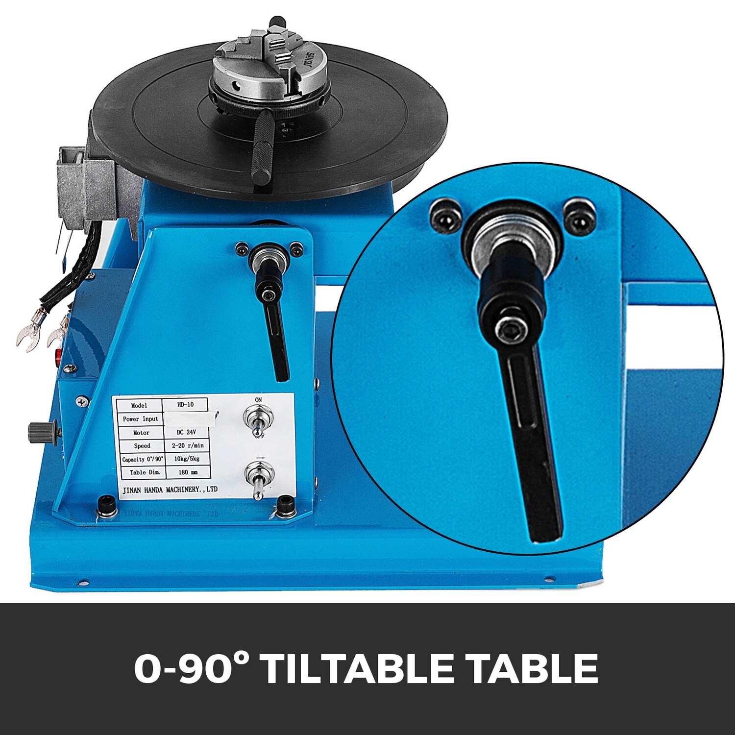 Mini 2.5&quot; 3 Jaw Lathe Chuck With Pedal, 10kg Rotary Welding Positioner