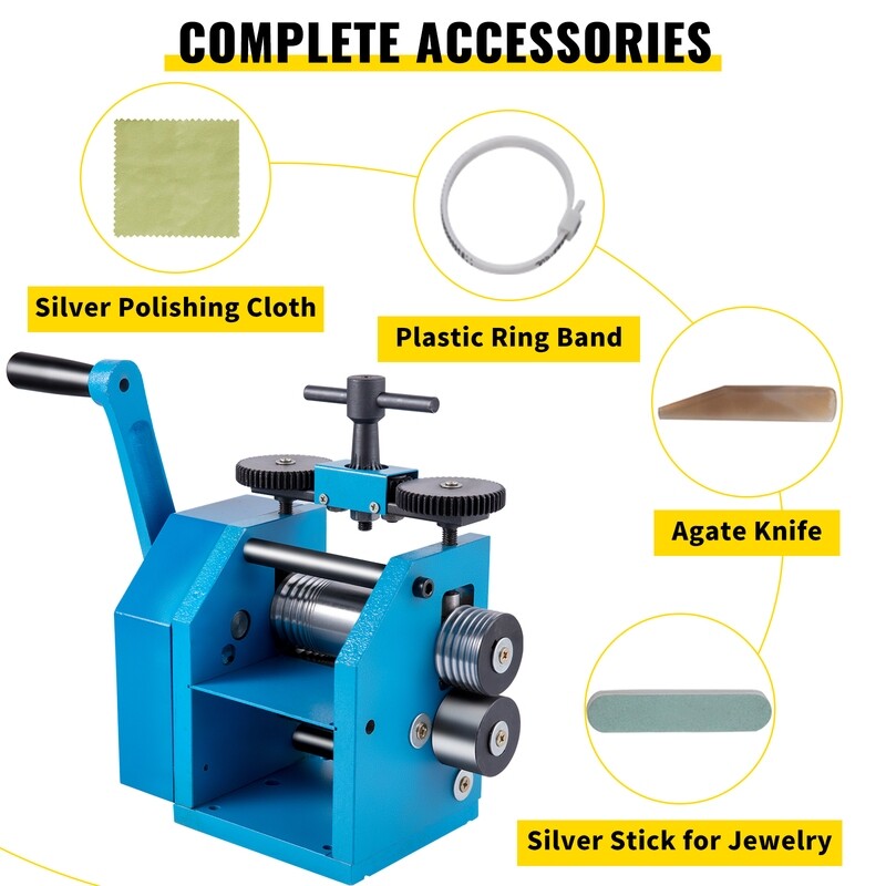 Jewelry 3&quot;/76mm Manual Combination Rolling Mill Sheet Square Half Round