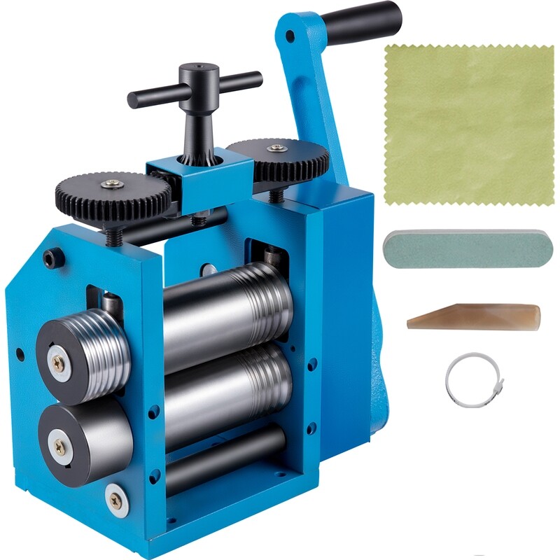 Jewelry 3&quot;/76mm Manual Combination Rolling Mill for Sheet, Square, and Half Round Metal Forming and Crafting