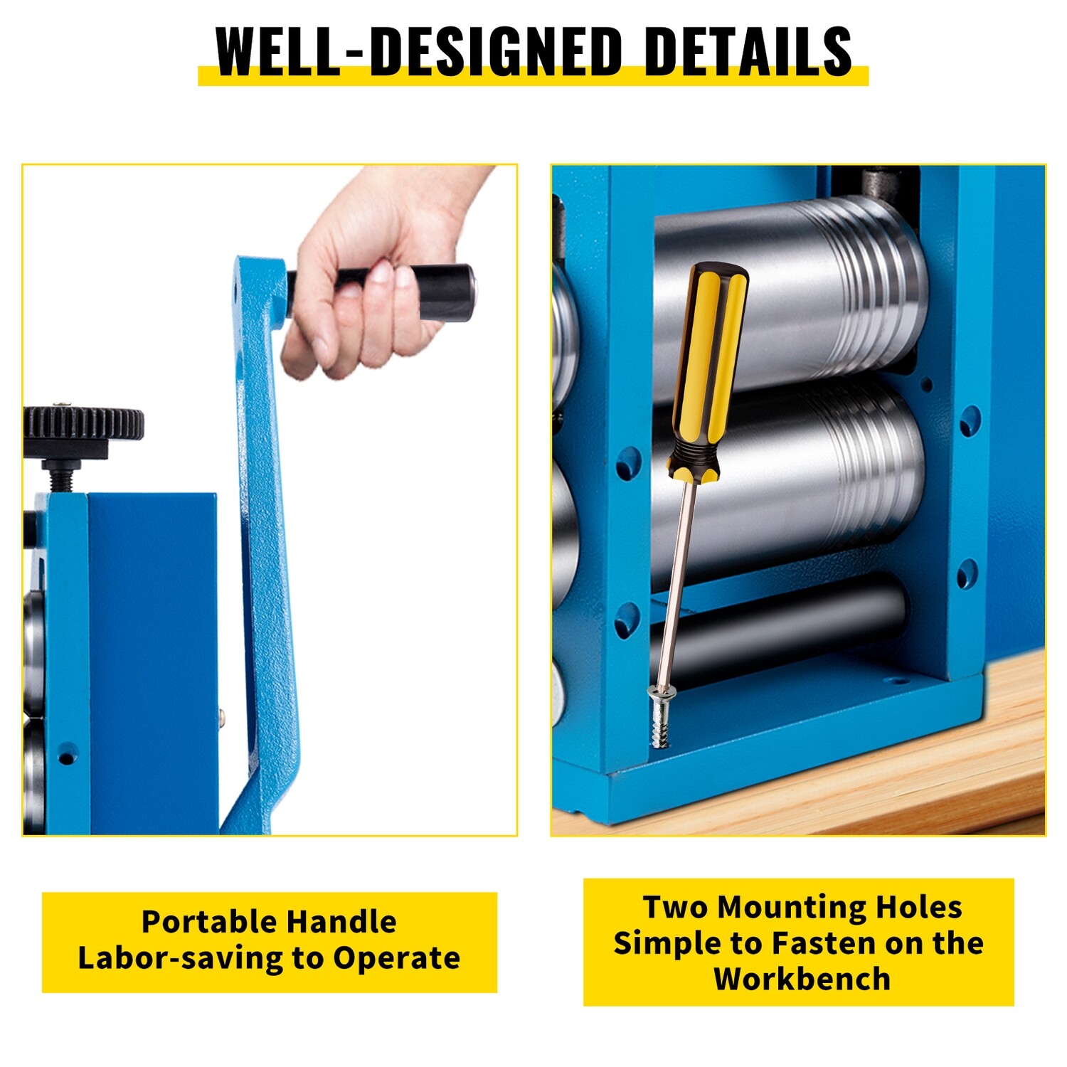 Jewelry 3&quot;/76mm Manual Combination Rolling Mill for Sheet, Square, and Half Round Metal Forming and Crafting