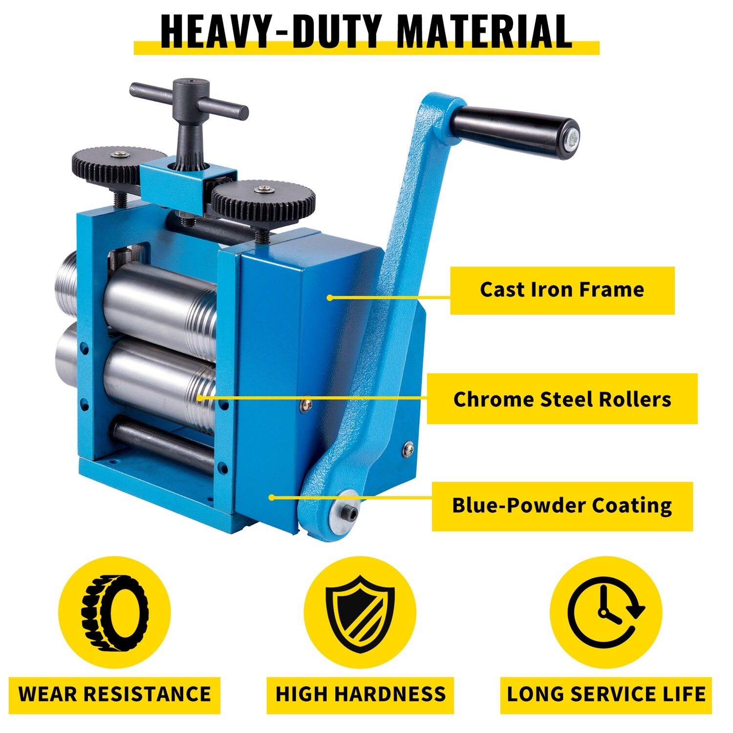 Jewelry 3&quot;/76mm Manual Combination Rolling Mill for Sheet, Square, and Half Round Metal Forming and Crafting