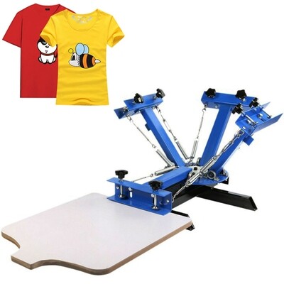 4 Color 1 Station Silk Screen Printing Kit 55x45cm T-shirt Screen Printing Machine Screen print Press