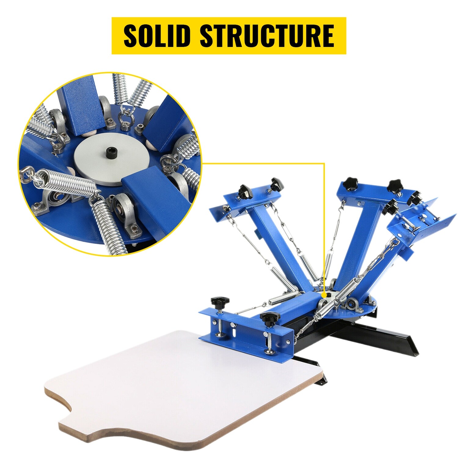 4 Color 1 Station Silk Screen Printing Kit - 55x45cm T-Shirt Screen Print Press for DIY and Professional Use - Versatile and Durable Design for Printing on Fabrics, T-Shirts, and Paper with Adjustable