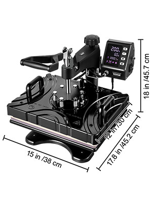 For pens and mugs, 10 In 1 Heat Press12 X 15 Inch Black Sublimation Machine