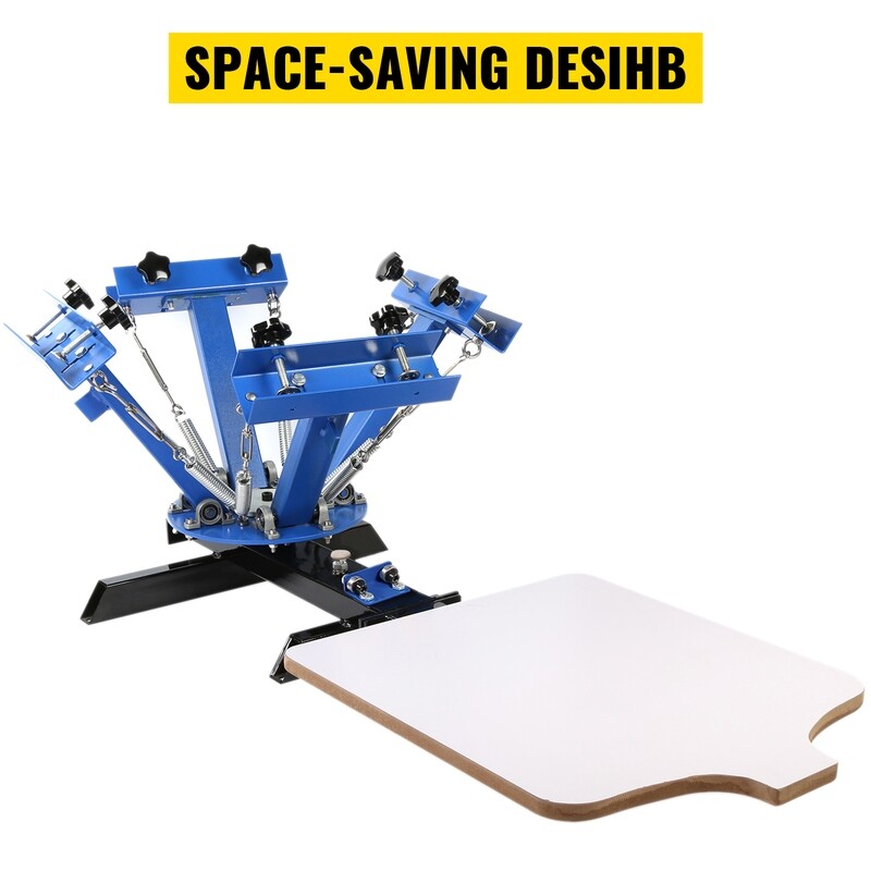 4 Color 1 Station Silk Screen Printing Kit - 55x45cm T-Shirt Screen Print Press, Versatile and Durable for DIY, Professional Printing on Fabrics, T-Shirts, and Paper with Adjustable Screen Frame