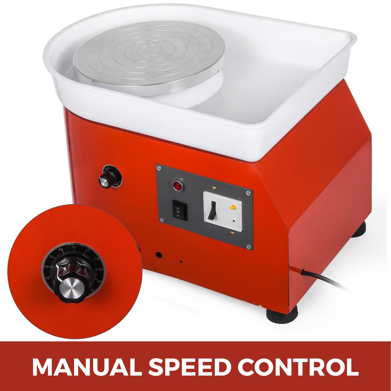 280W 25cm Electric Pottery Wheel Machine for DIY Crafts with Advanced Brushless Motor, Manual Speed Control for Ceramics and Clay Work