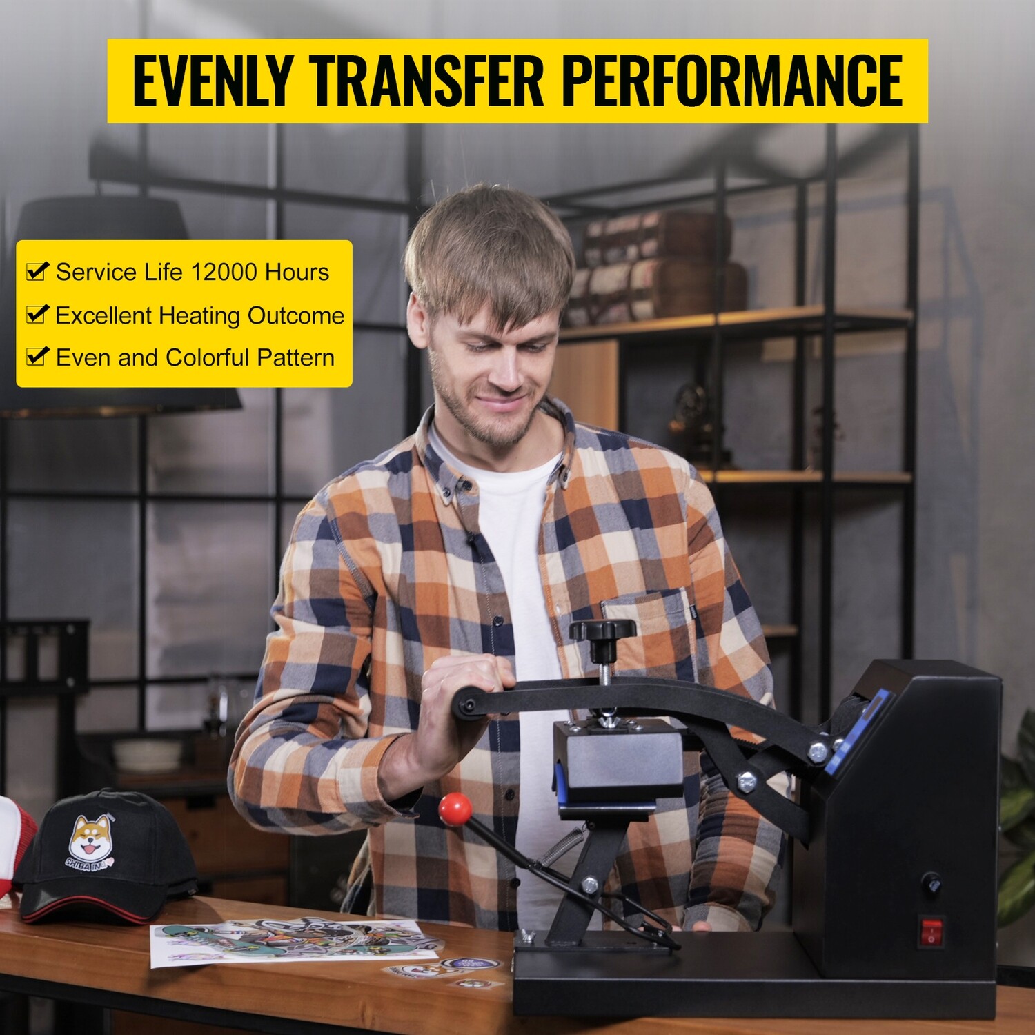 Aluminum Transfer Sublimation Hat Press – 3.5 x 5.5-Inch Cap Heat Press Machine for Custom Printing
