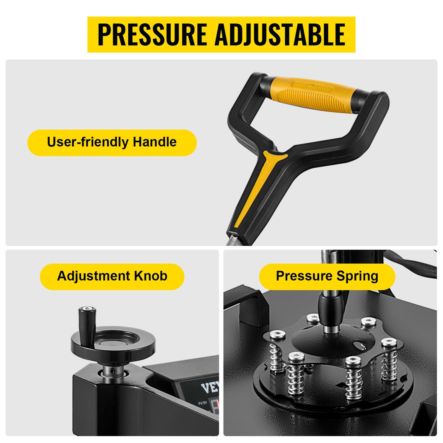 Heat Press Machine 2-in-1 DIY T-Shirt and Cap Sublimation Print Transfer 15x15&quot; for Custom Printing and Personalization