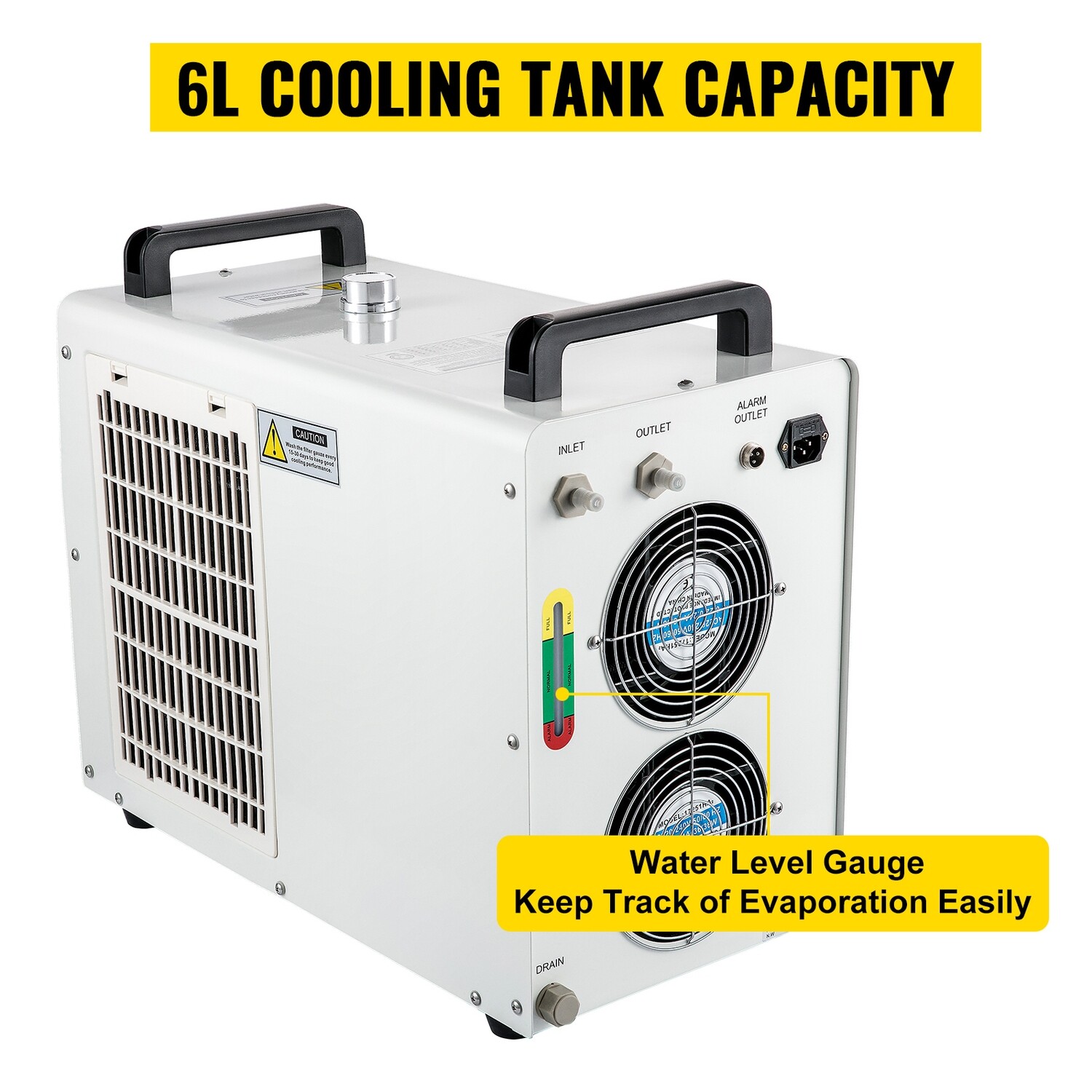 6L Industrial Water Chiller with Precise Thermostat - Recirculating Chiller for 130W and 150W Engraving Cooling Machines, Efficient Capacity Cooling Water