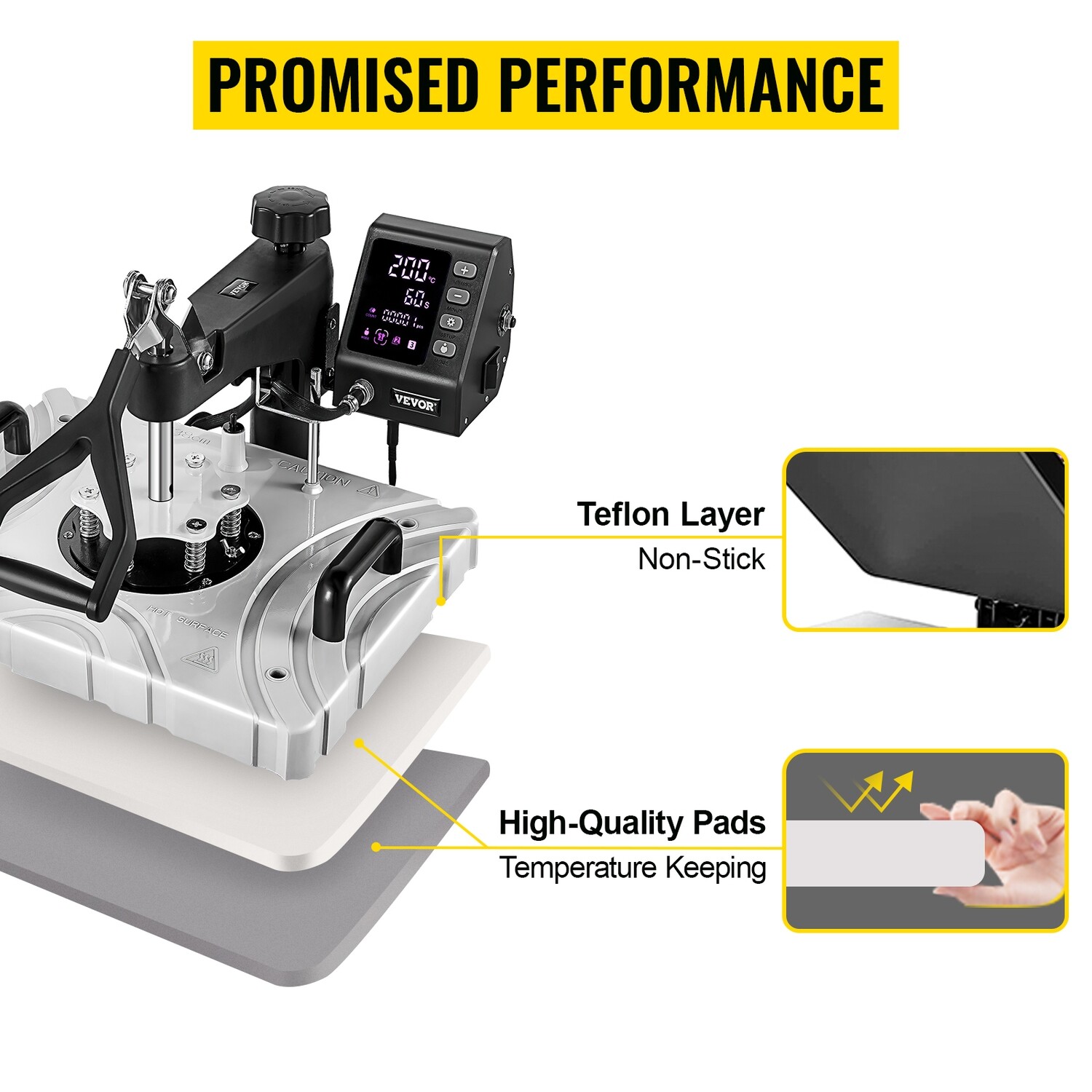 Heat Press 12x15 White Sublimation Machine for Pens and Mugs, 10-in-1 Multifunctional Heat Press for Custom Printing on T-Shirts, Mugs, Hats, and More