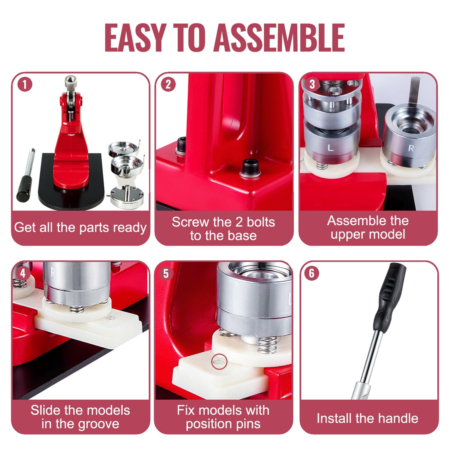 Button Badge Maker Kit 2-1/4 inch (58mm) with Circle Cutter and 999 Button Parts