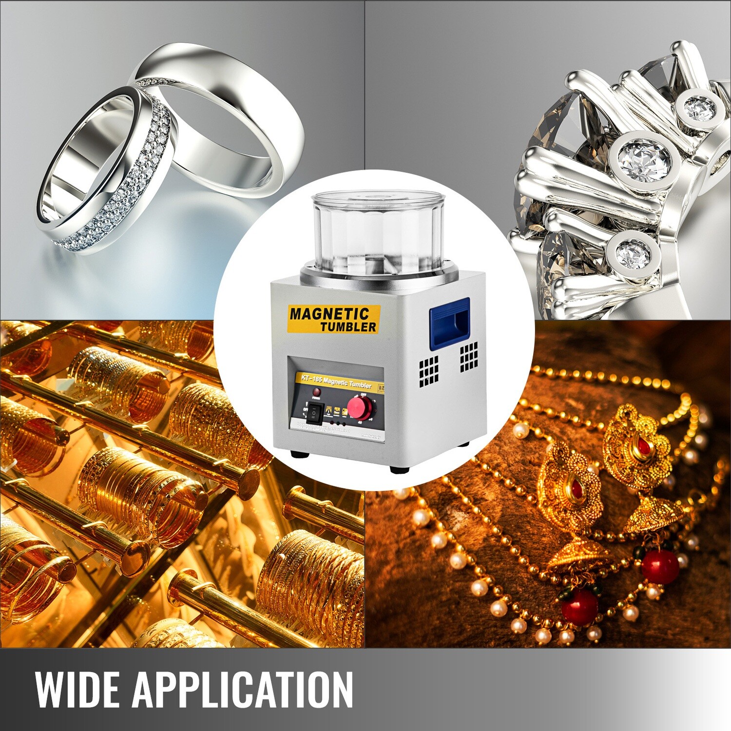 Polishing Jewelry with KT185 Magnetic Tumbler and 3kg Super Finishing Machine
