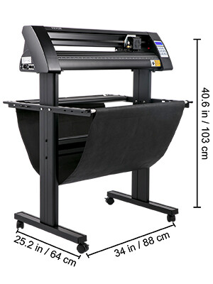 Vinyl Cutting Plotter with Signmaster Software and Floor Stand - Precision Calibration Cutting Machine for Paper, Vinyl, and Sign Making
