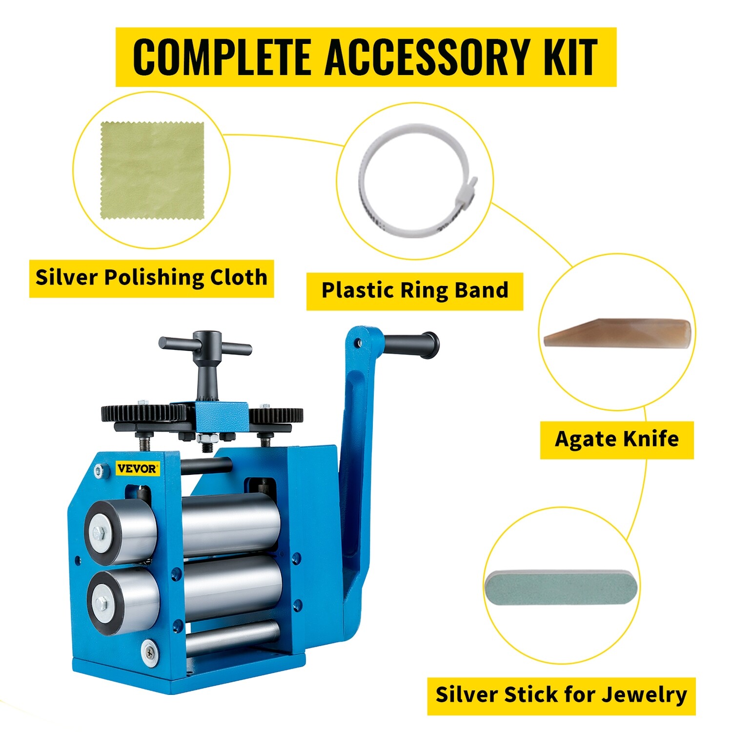 Metal Sheet Roller, 112mm Manual Flat Rolling Mill Machine, Jewelry Press