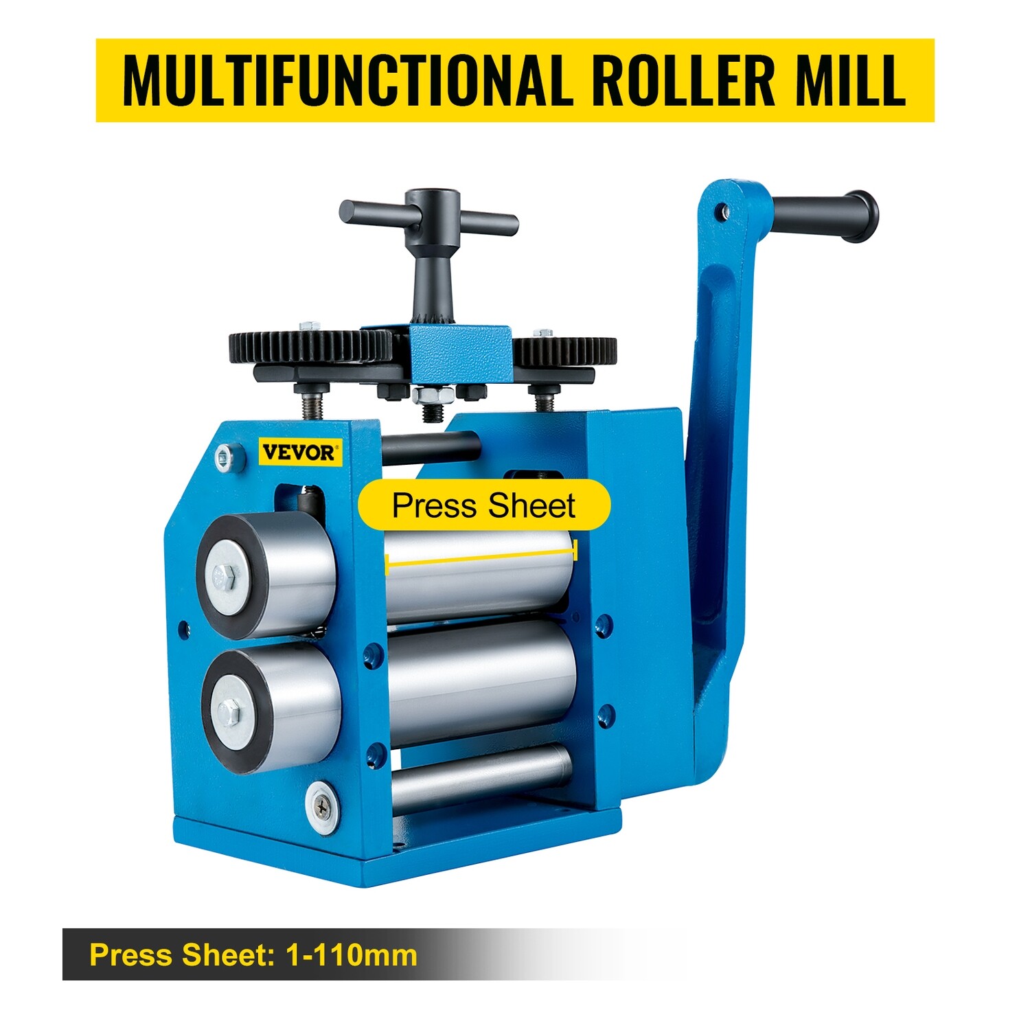 Metal Sheet Roller, 110mm Manual Flat Rolling Mill Machine, Jewelry Press