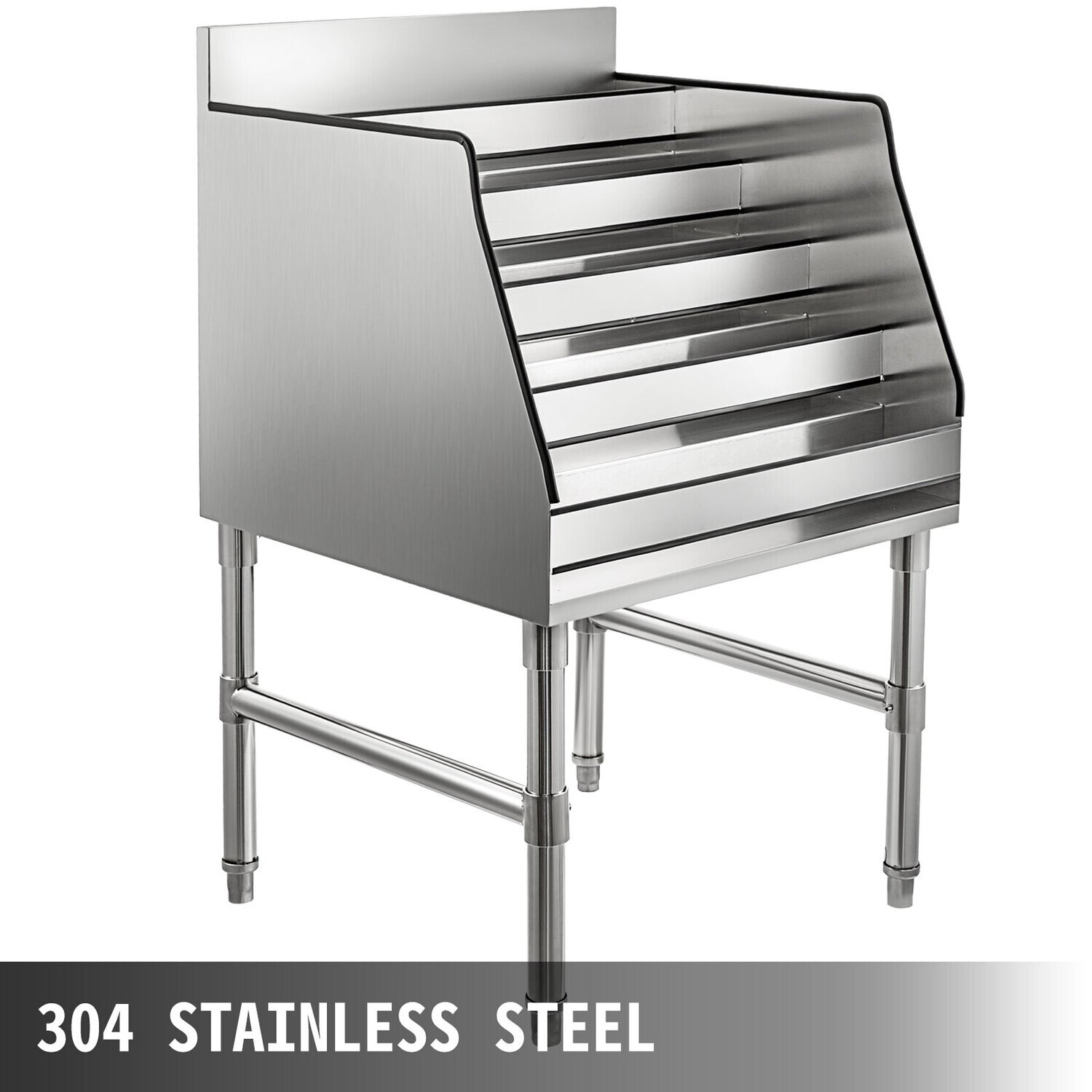 24-Inch 5-Tier Stainless Steel Wine Rack - Stylish Liquor Bottle Display Shelf for Efficient Storage