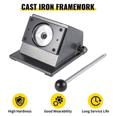 3" / 75mm Button Maker with Manual Round Punch Die - Ideal for Creating Custom Buttons and Badges - Durable, Easy-to-Use Machine for Graphics, Promotions, Events, and DIY Projects