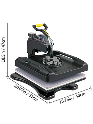 Heat Press Machine 8-in-1 Heat Press Set 15x15-inch Sublimation Press for T-Shirts, Mugs, Hats, and More Custom Printing