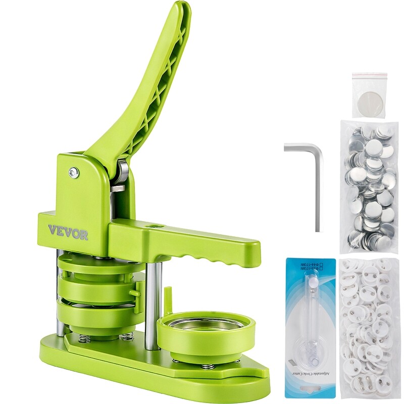 Badge Button Press Maker – 2.28&quot; (58mm) with 1000 Pieces of Circle Button Parts for DIY Crafting