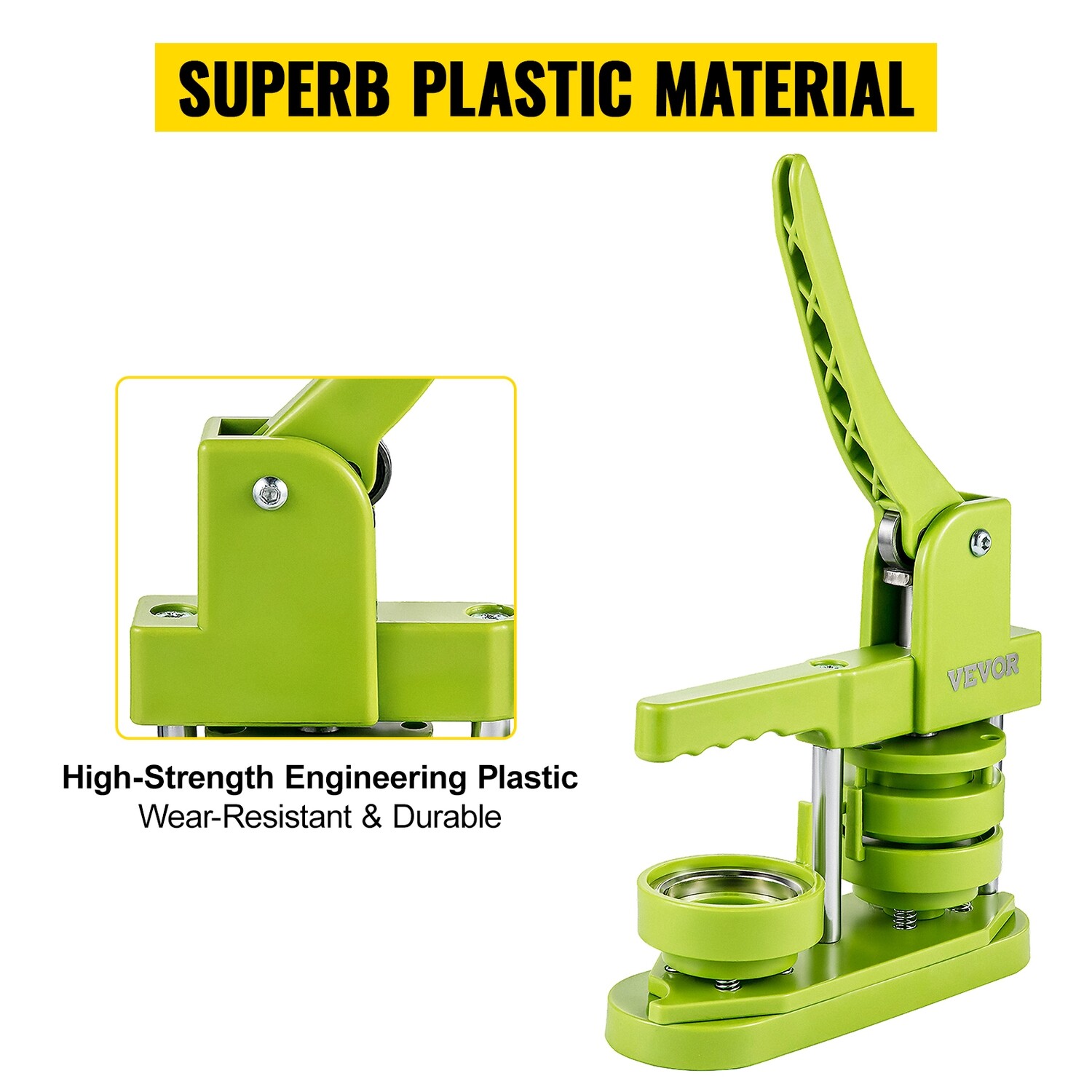Badge Button Press Maker – 2.28&quot; (58mm) with 1000 Pieces of Circle Button Parts for DIY Crafting
