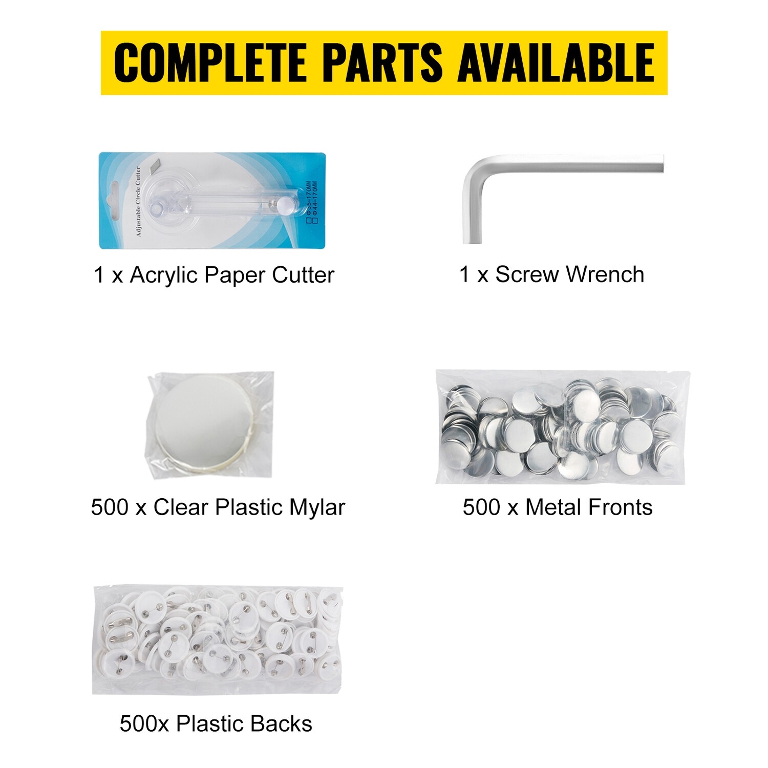 500 Pieces of 1&quot; (25mm) Circle Button Parts for Badge Press - Perfect for DIY Crafting and Custom Button Making